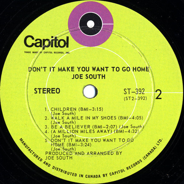 Joe South : Don't It Make You Want To Go Home (LP, Album)