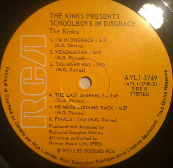 The Kinks : The Kinks Present Schoolboys In Disgrace (LP, Album, RE)