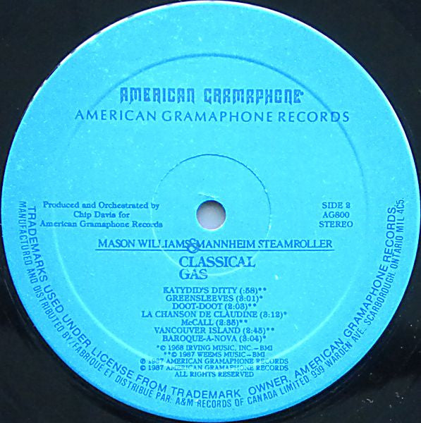 Mason Williams & Mannheim Steamroller : Classical Gas (LP, Album)