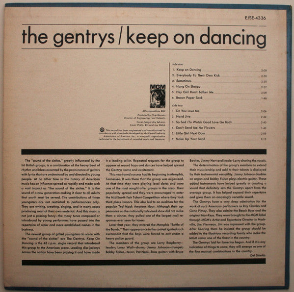 The Gentrys : Keep On Dancing (LP, Album, Wad)