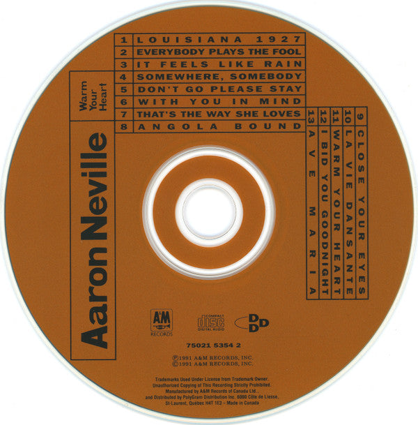 Aaron Neville : Warm Your Heart (CD, Album)
