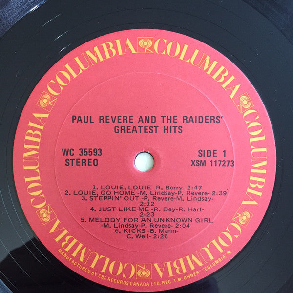 Paul Revere & The Raiders : Paul Revere & The Raiders' Greatest Hits (LP, Comp, RE)