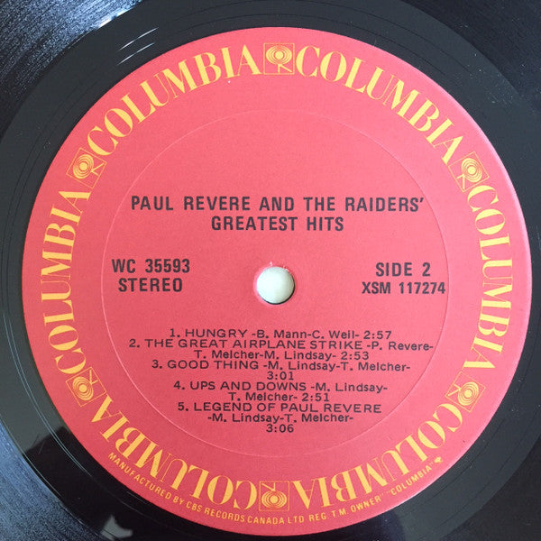 Paul Revere & The Raiders : Paul Revere & The Raiders' Greatest Hits (LP, Comp, RE)