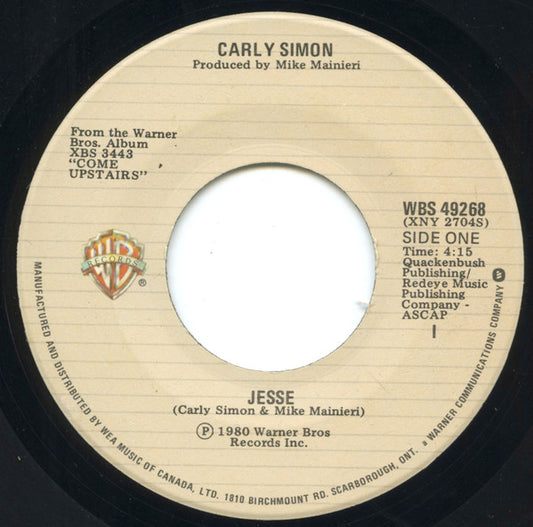 Carly Simon : Jesse / Stardust (7")