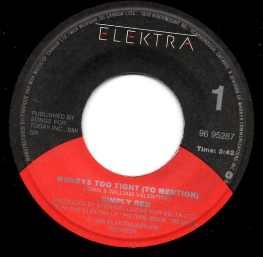 Simply Red : Money$ Too Tight (To Mention) (7", Single)