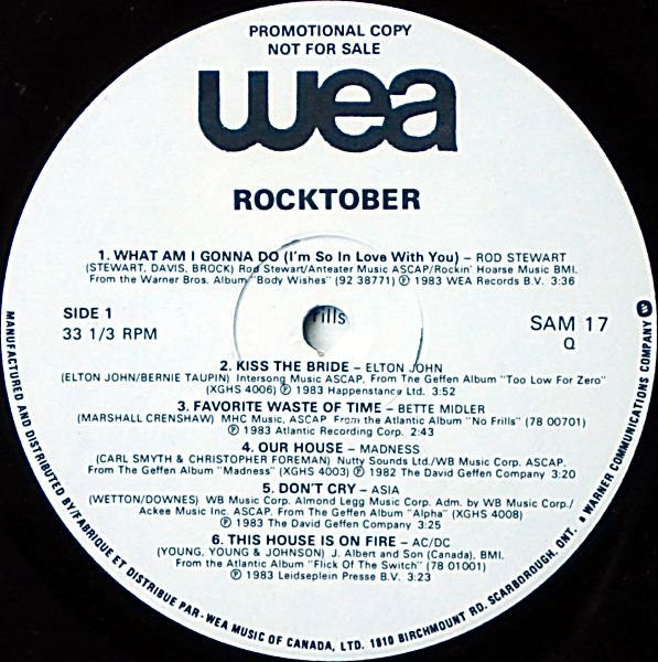 Various : Rocktober '83 (LP, Comp, Promo, Lim)