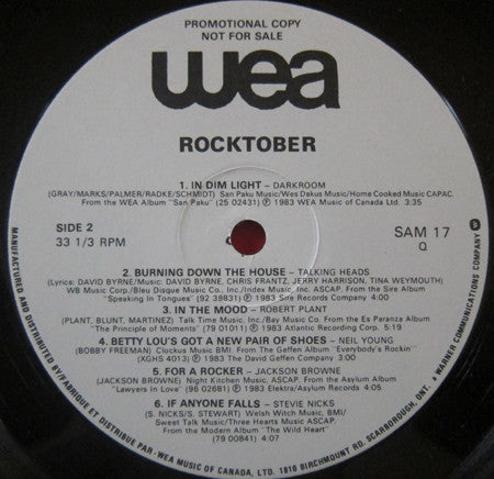 Various : Rocktober '83 (LP, Comp, Promo, Lim)