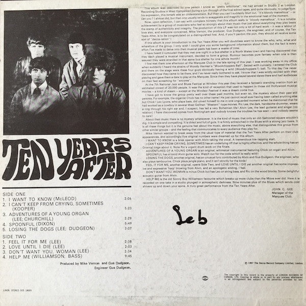 Ten Years After : Ten Years After (LP, Album)
