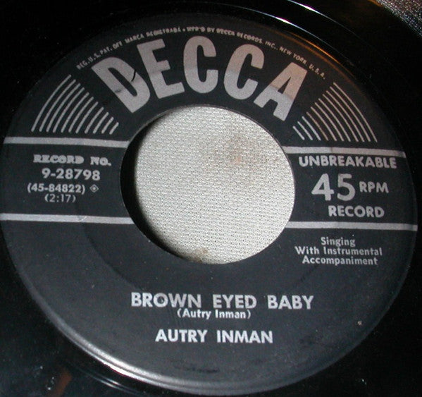 Autry Inman : A Dear John Letter /  Brown Eyed Baby (7")
