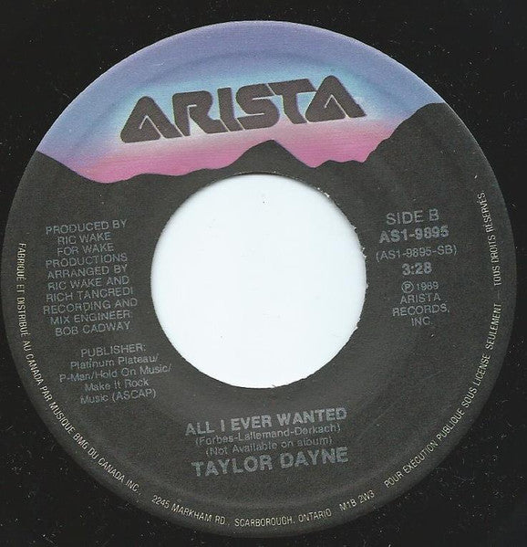 Taylor Dayne : With Every Beat Of My Heart (7")