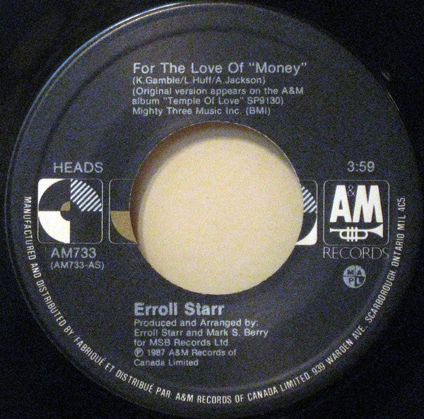 Erroll Starr : For The Love Of "Money" (7", Single)
