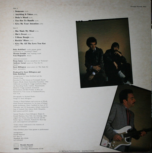 Duke Robillard And The Pleasure Kings : Too Hot To Handle (LP, Album, Wak)