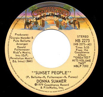 Donna Summer : Sunset People (7", Single)