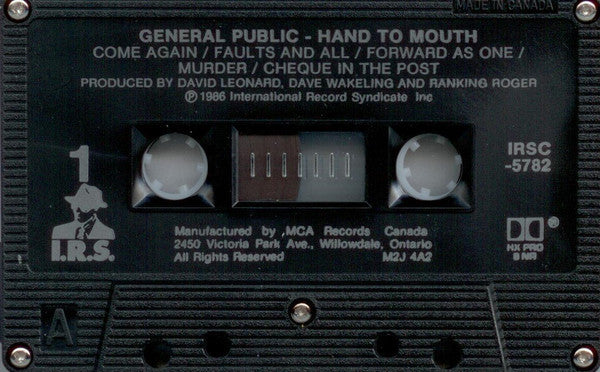 General Public : Hand To Mouth (Cass, Album, Dol)
