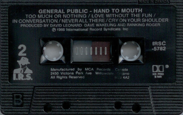 General Public : Hand To Mouth (Cass, Album, Dol)