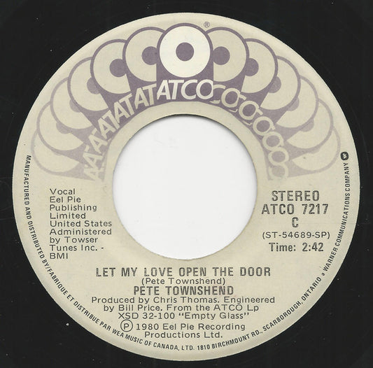 Pete Townshend : Let My Love Open The Door / And I Moved (7", Single)