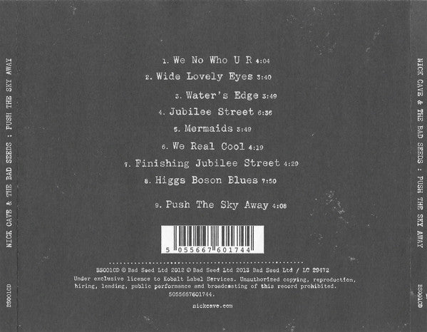 Nick Cave & The Bad Seeds : Push The Sky Away (CD, Album)