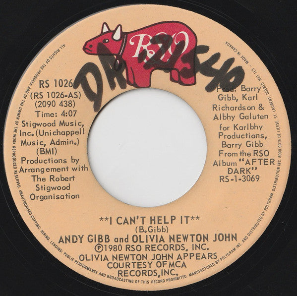 Andy Gibb And Olivia Newton-John : I Can't Help It (7", Single)