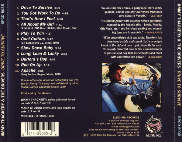 Jimmy Thackery & The Drivers : Drive To Survive (CD, Album)