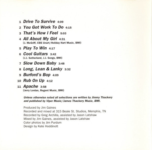 Jimmy Thackery & The Drivers : Drive To Survive (CD, Album)