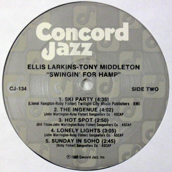 Ellis Larkins & Tony Middleton : Swingin´ For Hamp  (LP)