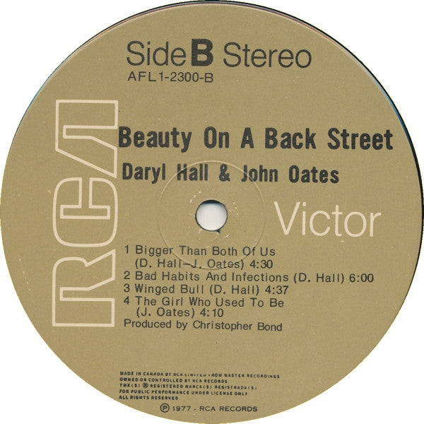 Daryl Hall & John Oates : Beauty On A Back Street (LP, Album)