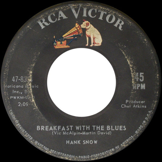 Hank Snow : Breakfast With The Blues / I Stepped Over The Line (7", Single, Ind)