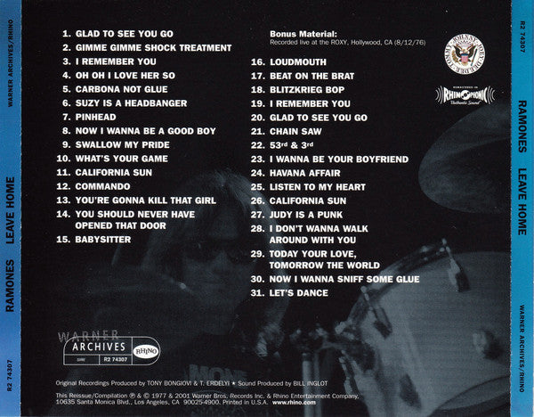 Ramones : Leave Home (CD, Album, RE, RM, RP)