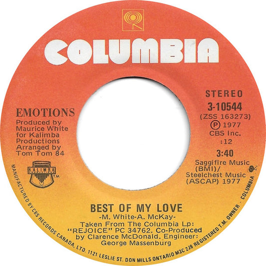 Emotions* : Best Of My Love (7", Single)