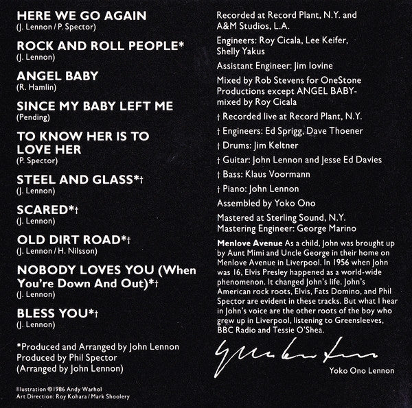 John Lennon : Menlove Ave. (CD, Album, M/Print, Jap)