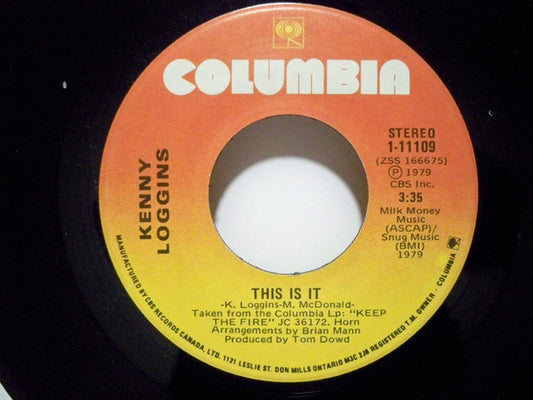 Kenny Loggins : This Is It (7", Single)