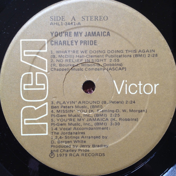 Charley Pride : You're My Jamaica (LP, Album)