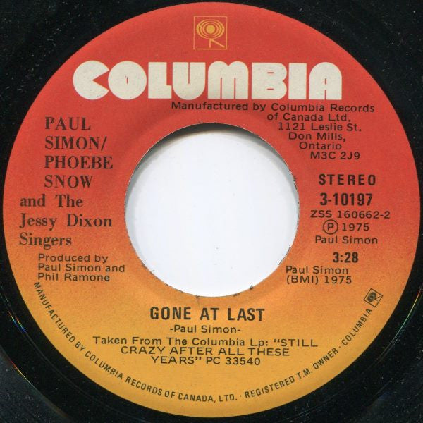 Paul Simon / Phoebe Snow : Gone At Last / Take Me To The Mardi Gras (7", Single)