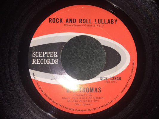 B.J. Thomas : Rock And Roll Lullaby (7", Single)