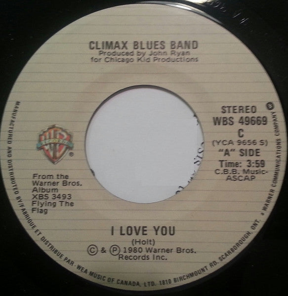 Climax Blues Band : I Love You (7")