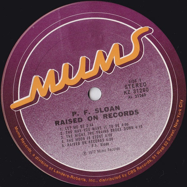 P.F. Sloan : Raised On Records (LP, Album, Pit)