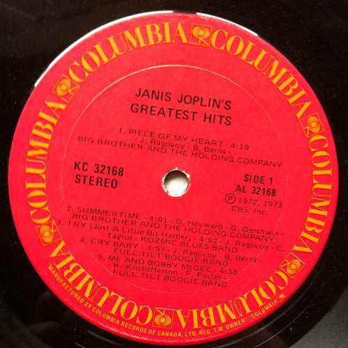 Janis Joplin : Janis Joplin's Greatest Hits (LP, Comp)