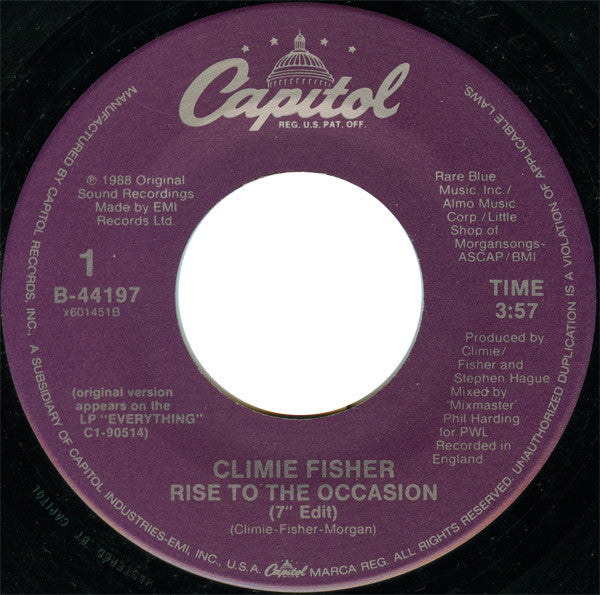 Climie Fisher : Rise To The Occasion (7")