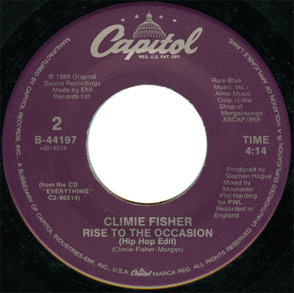 Climie Fisher : Rise To The Occasion (7")