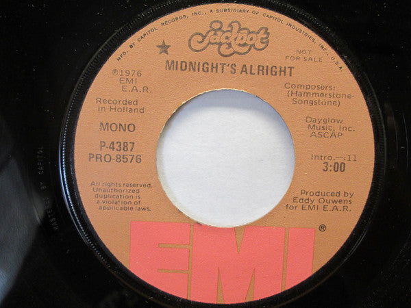 Jackpot : Midnight's Alright (7", Mono, Promo)