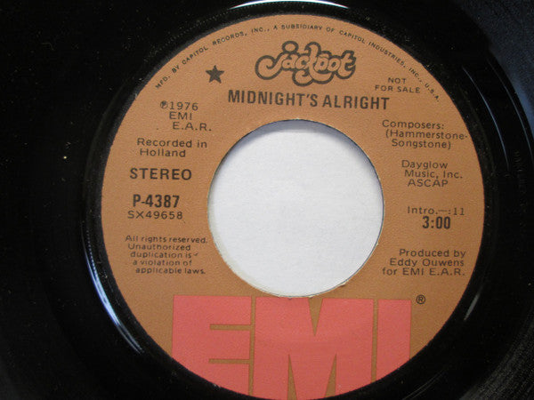 Jackpot : Midnight's Alright (7", Mono, Promo)