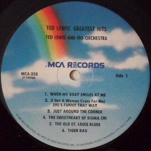 Ted Lewis And His Orchestra : Ted Lewis' Greatest Hits (LP, Comp, RE)
