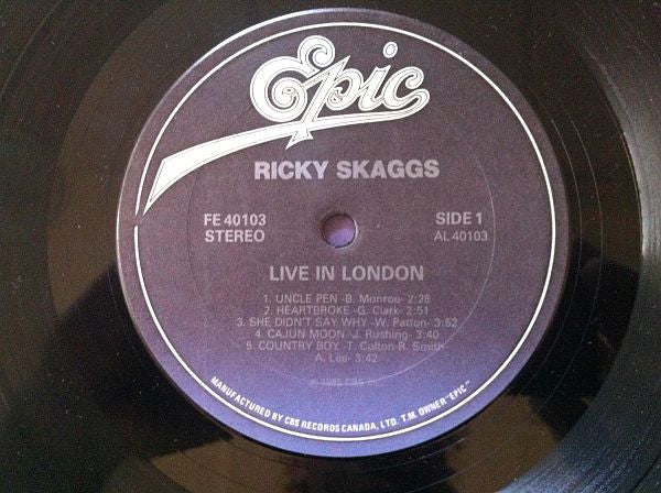 Ricky Skaggs : Live In London (LP, Album)