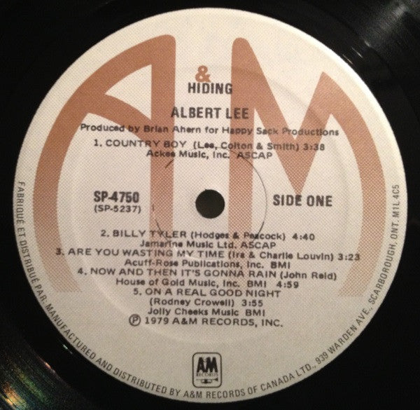 Albert Lee : Hiding (LP, Album)