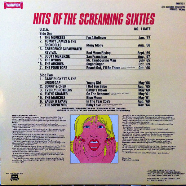 Various : Hits Of The Screaming Sixties - 14 Original No. One U.S. Hits (LP, Comp, Mono)