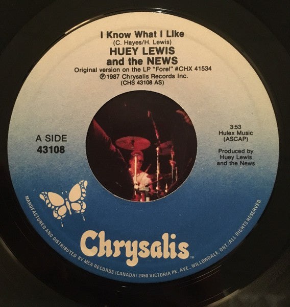 Huey Lewis & The News : I Know What I Like / Forest For The Trees (7", Single)