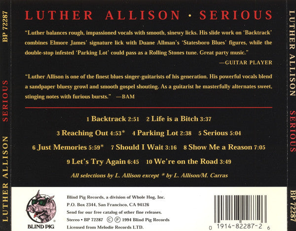 Luther Allison : Serious (CD, Album, RE, RM)