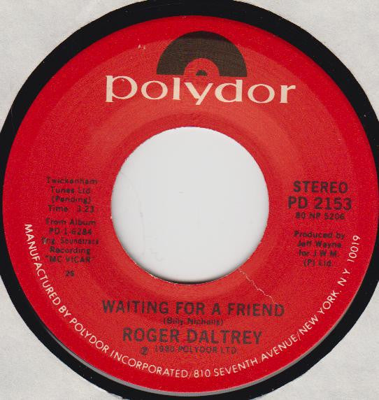 Roger Daltrey : Waiting For A Friend (7", Single)