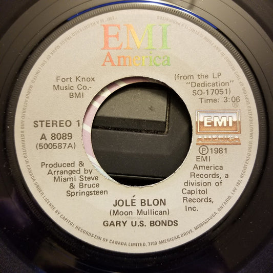 Gary U.S. Bonds : Jolé Blon (7")