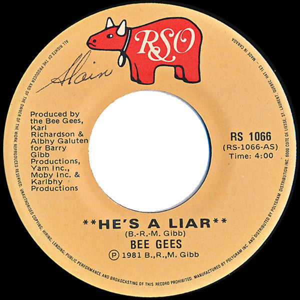 Bee Gees : He's A Liar (7", Single)